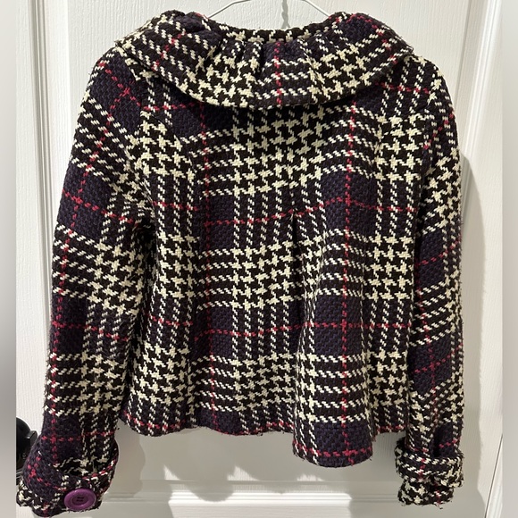 Farm Rio Purple Plaid Button Down Jacket Coat - Picture 7 of 9